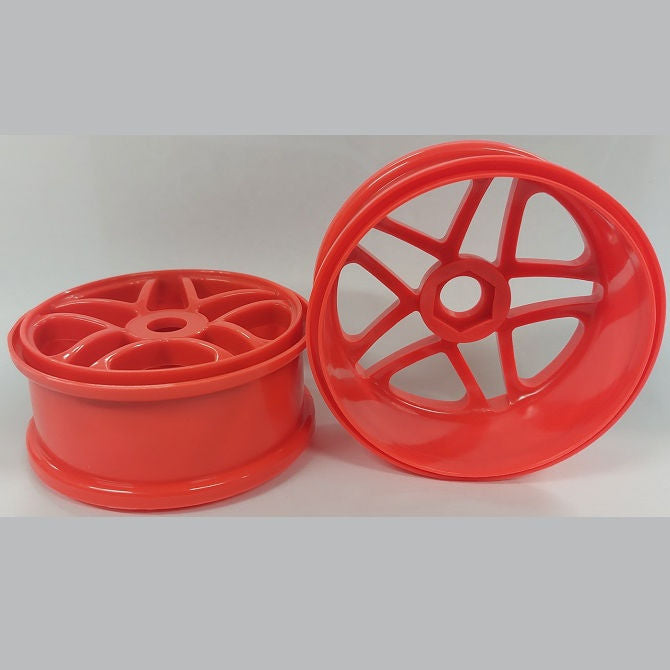 1231321 | RM-8O-080-R-5T (Per Card) --- RC Car Rims Hobby - Rim Colour Red 5 Split Spoke Eighth Scale - Plastic Rim