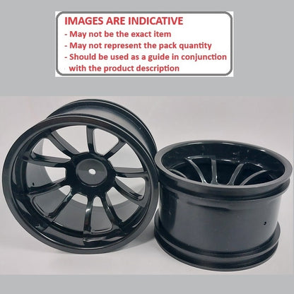 1227625 | RM-XM-078-BK-10 (2 Pcs) --- RC Car Rims Hobby - Black 10 Spoke