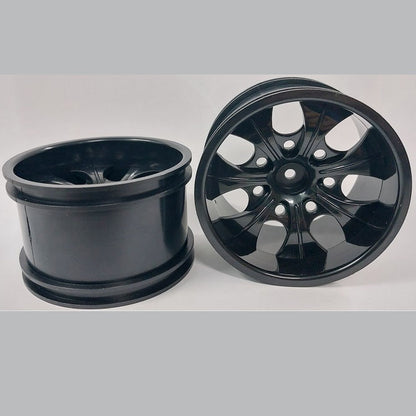 1231466 | RM-XM-078-BK-7 (Per Card) --- RC Car Rims Hobby - Rim Colour Black 7 Spoke Monster Truck Tenth Scale - Aluminium Rim