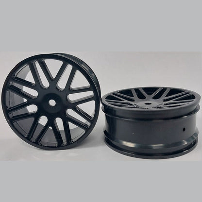 1231857 | RM-XO-060N-BK-16 (Per Card) --- RC Car Rims Hobby - Rim Colour Black 16 Spoke Tenth Scale - Aluminium Rim