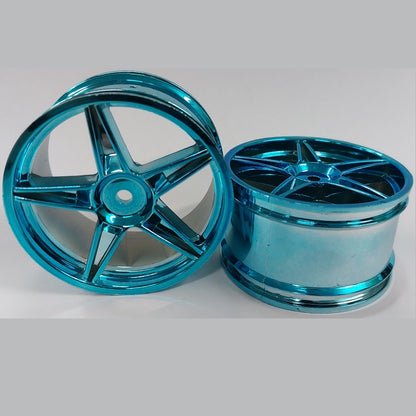 1227394 | RM-XO-060W-BU-5 (2 Pcs) --- RC Car Rims Hobby - Metallic Blue 5 Spoke