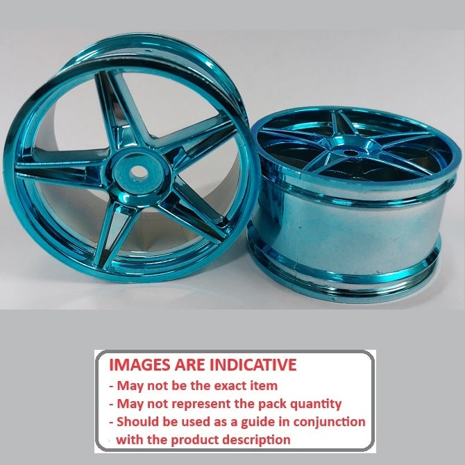 1227394 | RM-XO-060W-BU-5 (2 Pcs) --- RC Car Rims Hobby - Metallic Blue 5 Spoke