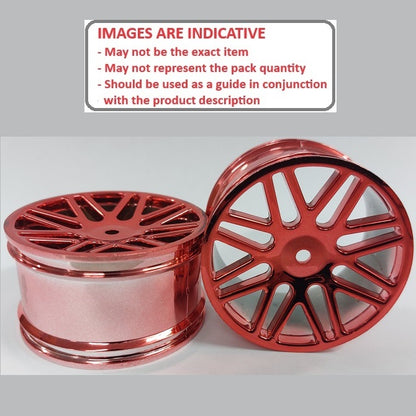 1227928 | RM-XO-060W-MR-16 (2 Pcs) --- RC Car Rims Hobby - Metallic Red 16 Spoke