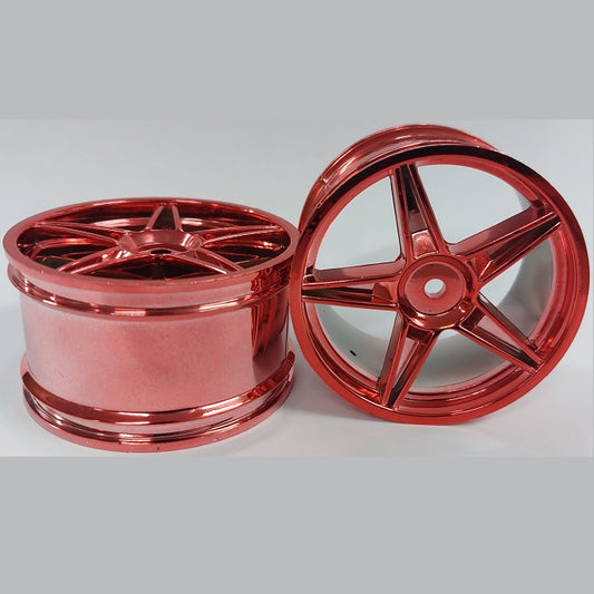 1227382 | RM-XO-060W-MR-5 (2 Pcs) --- Rims - Metallic Red 5 Spoke