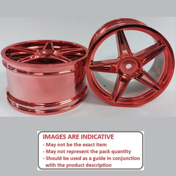 1227395 | RM-XO-060W-MR-5 (2 Pcs) --- RC Car Rims Hobby - Metallic Red 5 Spoke