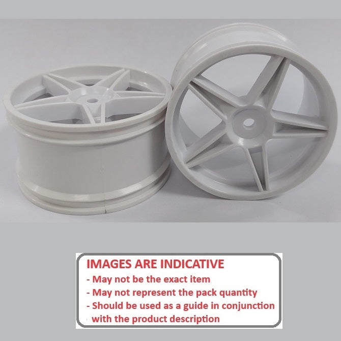 1227328 | RM-XO-060W-W-5 (2 Pcs) --- RC Car Rims Hobby - White 5 Spoke