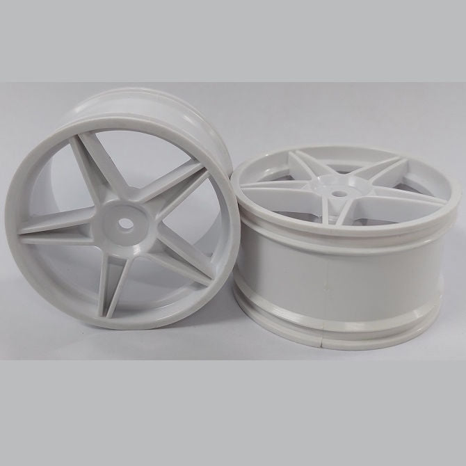1231292 | RM-XO-060W-W-5 (Per Card) --- RC Car Rims Hobby - Rim Colour White 5 Spoke Tenth Scale - Aluminium Rim