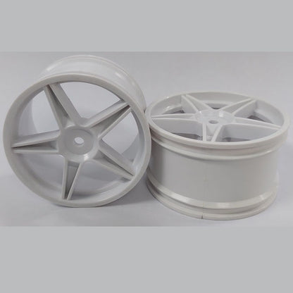 1231292 | RM-XO-060W-W-5 (Per Card) --- RC Car Rims Hobby - Rim Colour White 5 Spoke Tenth Scale - Aluminium Rim