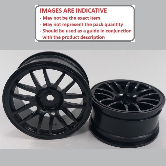 1227828 | RM-XR-052-BK-14 (2 Pcs) --- RC Car Rims Hobby - Black 14 Spoke