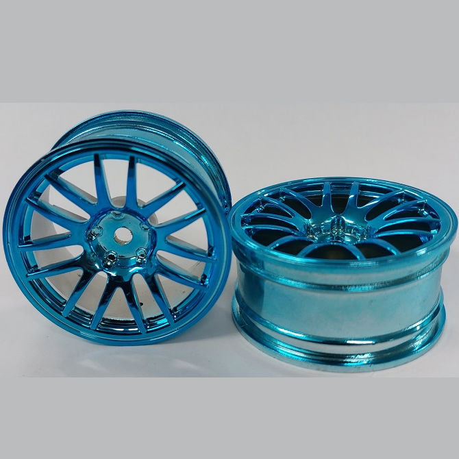 1231682 | RM-XR-052-BU-12 (Per Card) --- RC Car Rims Hobby - Rim Colour Blue 12 Spoke Tenth Scale - Aluminium Rim