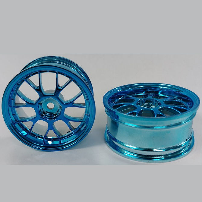 1231503 | RM-XR-052-BU-7K (Per Card) --- RC Car Rims Hobby - Rim Colour Blue 7 Fork Spoke Tenth Scale - Plastic Rim
