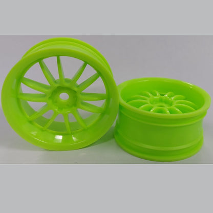 1227722 | RM-XR-052-LG12 (2 Pcs) --- RC Car Rims Hobby - Lime Green 12 Spoke