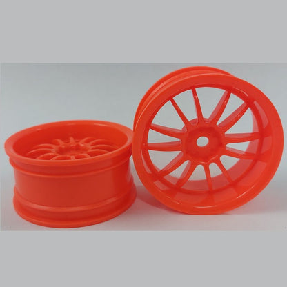 1231684 | RM-XR-052-O-12 (Per Card) --- RC Car Rims Hobby - Rim Colour Fluro Orange 12 Spoke Tenth Scale - Aluminium Rim