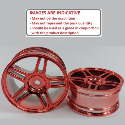 1227320 | RM-XR-052-R-5T (2 Pcs) --- RC Car Rims Hobby - Red 5 Split Spoke