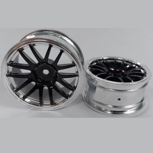 1227711 | RM-XR-052-SBK-12 (6 Pcs) --- Rims - Silver with Black 12 Spoke