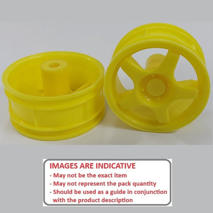 1227330 | RM-XR-052-Y-5 (2 Pcs) --- RC Car Rims Hobby - Yellow 5 Solid Spoke