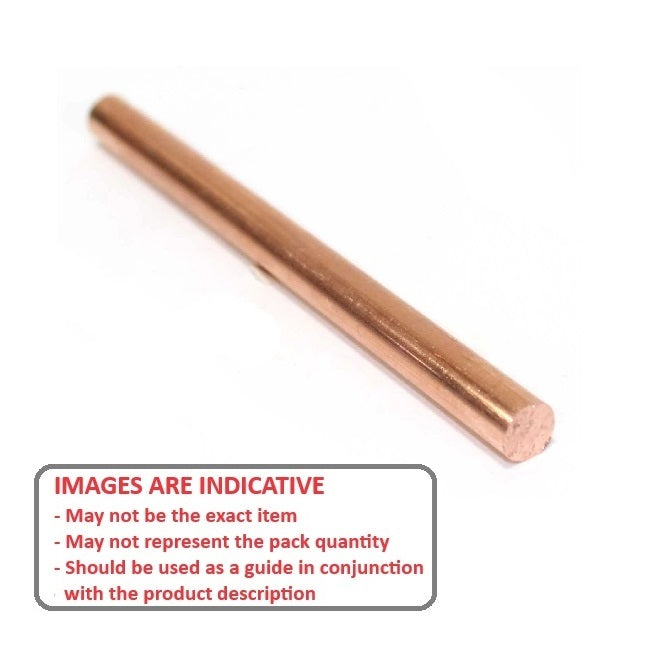 1038079 | 0R-0016-0300-COP (Per Card) --- Round Rod - 1.59x300 mm - Gd. 385 - Copper