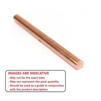 1038079 | 0R-0016-0300-COP (Per Card) --- Round Rod - 1.59x300 mm - Gd. 385 - Copper