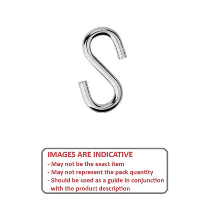 1057731 | SH-24RS (5 Pcs) --- S Shape Steel Hooks - 4.724 mm x 44.45 mm x 12.7 mm