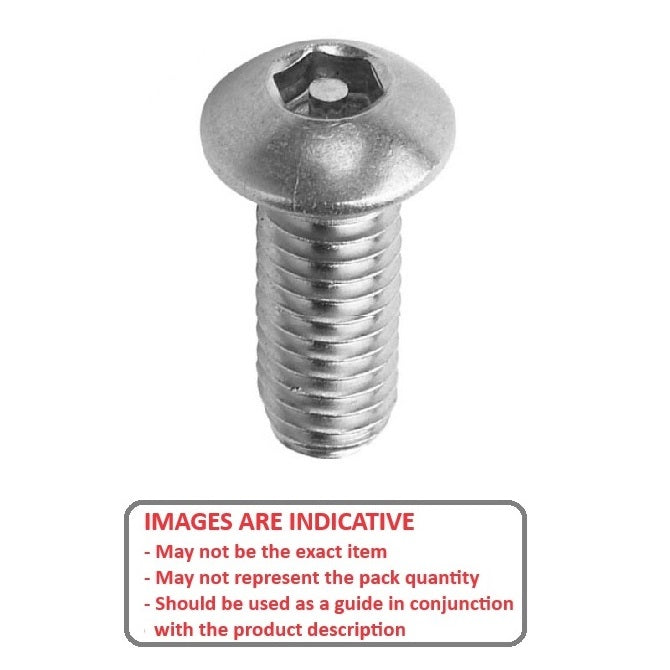 1045462 | SCS0300-012-B-SK-S4 (PK-6) --- Security Screws - M3 - 3x0.5mm - 12 mm - 304 Stainless Button Screw