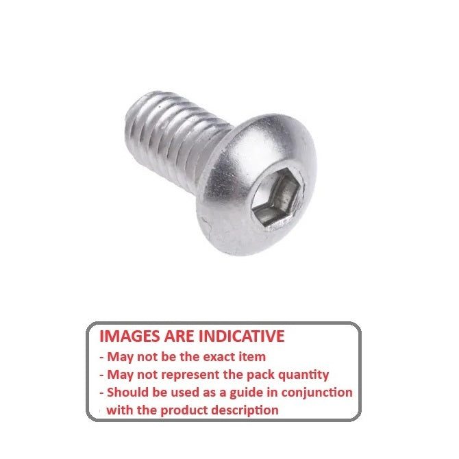 1081291 | SC080M-020-B-SK-S4 (PK-10) --- Button Screws - M8 - 8x1.25mm - 20 mm - 304 Stainless Socket Screw