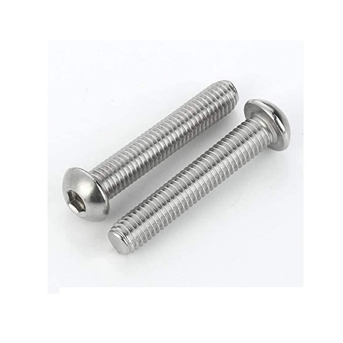 Button Screws - M6 - 6x1mm - 60 mm - 304 Stainless Socket