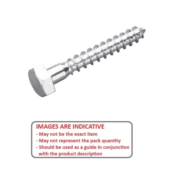 1100082 | SCT1200-100-CO-S6 (PK-25) --- Coach Screws - Approx Diameter M12 - 100 mm - Stainless Steel 316 Similar to A4, 18-10 Screw