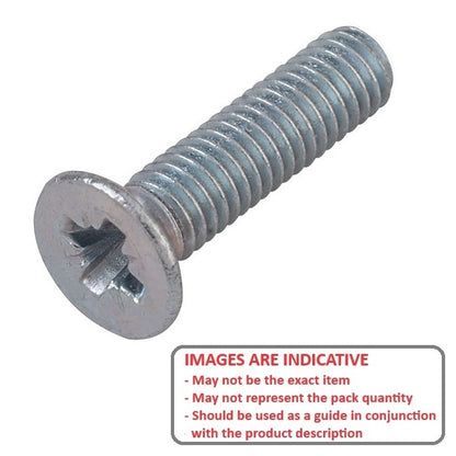 1045350 | SK030M-010-PZ-CZ (PK-10) --- Countersunk Screws - M3 - 3x0.5mm - 10 mm - Zinc Plated Pozidrive Screw