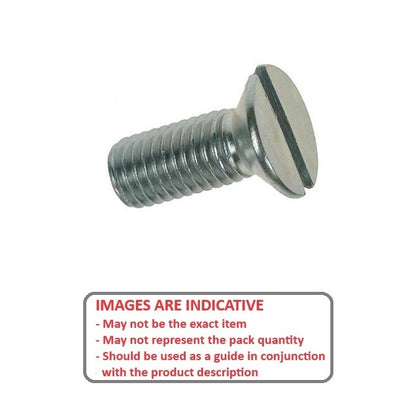 1047180 | SK032W-006-SL-CZ (PK-10) --- Countersunk Screws - 1/8-40 BSW - 3.175mm - 6.4 mm - Zinc Plated Steel Slotted Screw