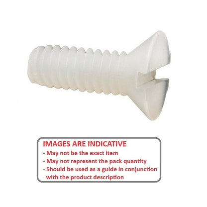 1043028 | SK028C-005-SL-N (PK-10) --- Countersunk Screws - 4-40 UNC - 2.85mm - 4.8 mm - Nylon - Zytel 101 - Slotted Screw