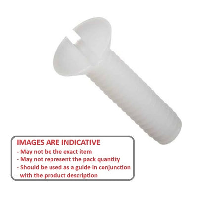 1043109 | SK028C-010-SL-N (PK-10) --- Countersunk Screws - 4-40 UNC - 2.85mm - 9.5 mm - Nylon - Zytel 101 - Slotted Screw