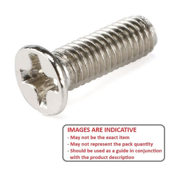 1091584 | SK100M-020-PH-S6 (PK-50) --- Countersunk Screws - M10 - 10x1.5mm - 20 mm - 316 Stainless Phillips Screw