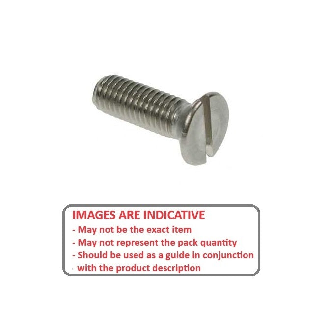 1071851 | SK064C-013-SL-S4 (PK-10) --- Countersunk Screws - 1/4-20 UNC - 6.35mm - 12.7 mm - 304 Stainless Slotted Screw