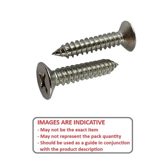 1049487 | SKT0350-010-PH-S6 (PK-100) --- Self Tapping Screws - 3.5x9.5 mm - 6 Countersunk - Stainless Steel 316 Similar to A4, 18-10 Screw