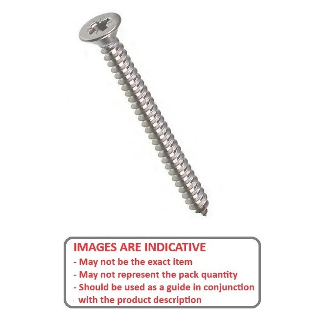 1049604 | SKT0350-032-PH-S6 (PK-100) --- Self Tapping Screws - 3.5x31.8 mm - 6 Countersunk - Stainless Steel 316 Similar to A4, 18-10 Screw