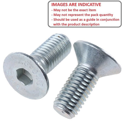 1106663 | SK140M-040-SK-CZ (PK-50) --- Countersunk Screws - M14 - 14x2mm - 40 mm - Zinc Plated Steel Socket Screw
