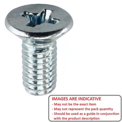 1045040 | SK030M-008-PH-CZ (PK-10) --- Countersunk Screws - M3 - 3x0.5mm - 8 mm - Zinc Plated Phillips Screw