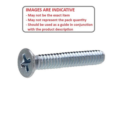 1050079 | SK035C-013-PH-CZ (PK-10) --- Countersunk Screws - 6-32 UNC - 3.5mm - 12.7 mm - Zinc Plated Steel Phillips Screw