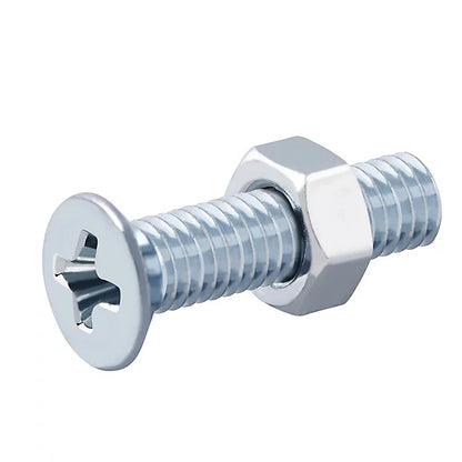 1050079 | SK035C-013-PH-CZ (PK-10) --- Countersunk Screws - 6-32 UNC - 3.5mm - 12.7 mm - Zinc Plated Steel Phillips Screw
