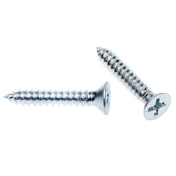 Self Tapping Screws - 2.52x19.1 mm - 3  Countersunk - Zinc Plated Steel