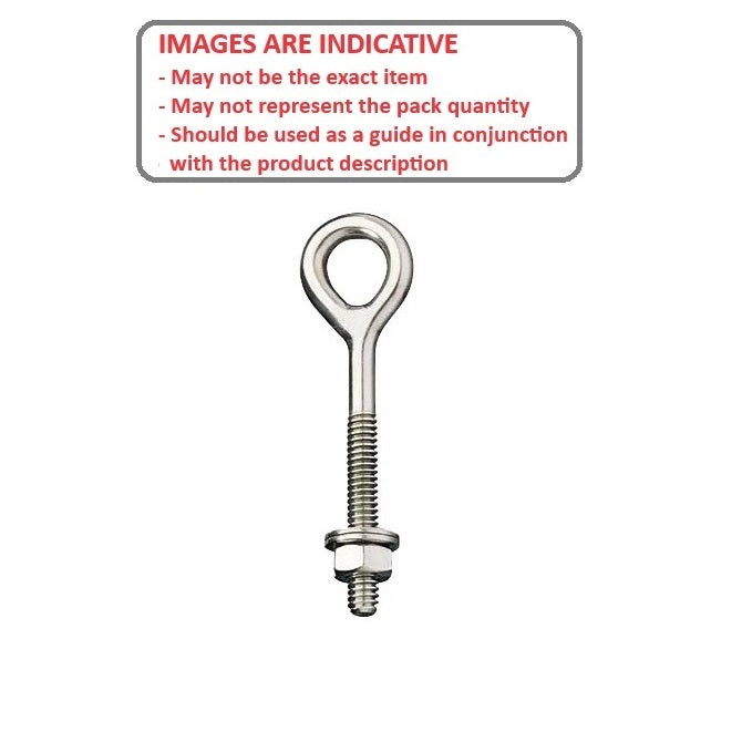 1088348 | FP-50SSRS --- Threaded Shank Eye Bolts - 3/8-16 UNC (9.53mm) x 31.75 mm x 25.4 mm