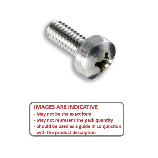 1049908 | SC035C-010-F-PH-S4 (PK-50) --- Fillister Head Screws - 6-32 UNC - 3.5mm - 9.5 mm - 304 Stainless Phillips Screw
