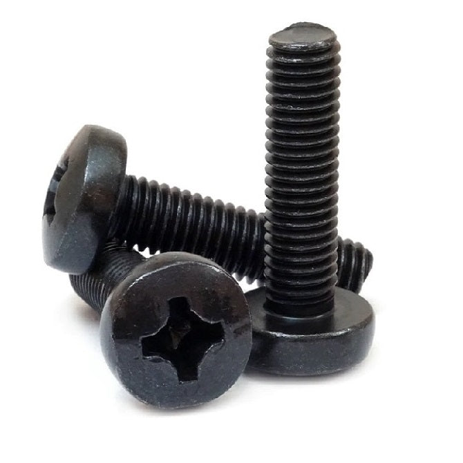 Pan Head Screws - 4-40 UNC - 2.85mm - 3.2 mm - Black Oxide Steel Phillips