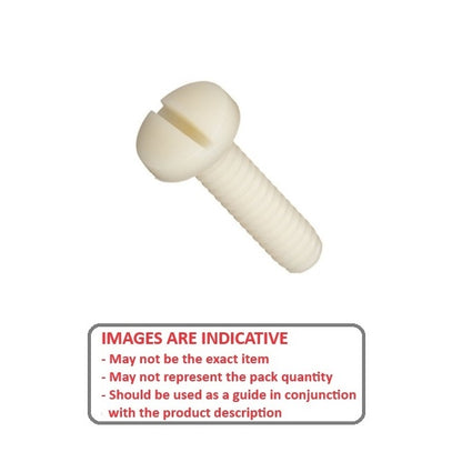 1080743 | SC080M-015-P-SL-N (PK-10) --- Pan Head Screws - M8 - 8x1.25mm - 15 mm - Natural Nylon 6.6 Slotted Screw