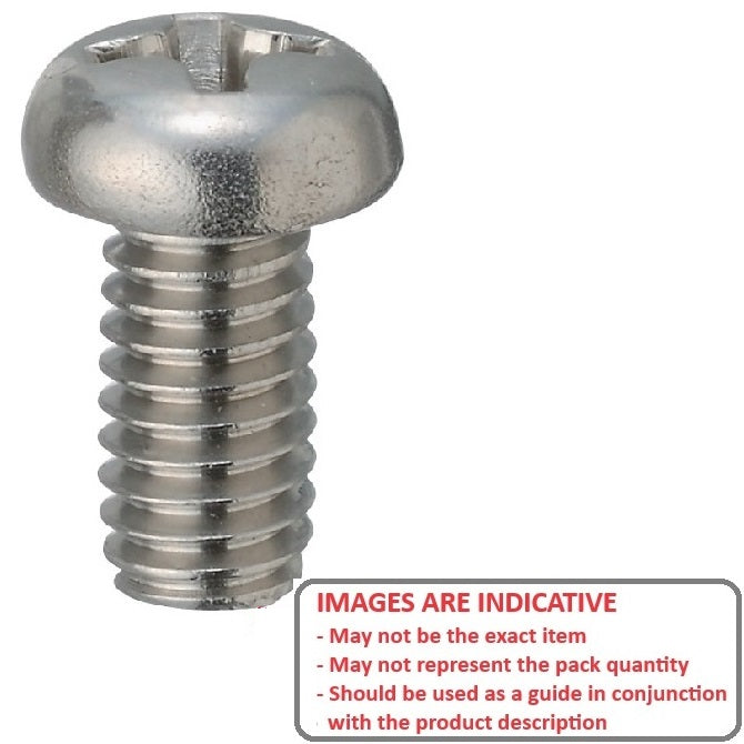1041829 | SC025M-005-P-PH-S4 (PK-10) --- Pan Head Screws - M2.5 - 2.5x0.45mm - 5 mm - 304 Stainless Phillips Screw