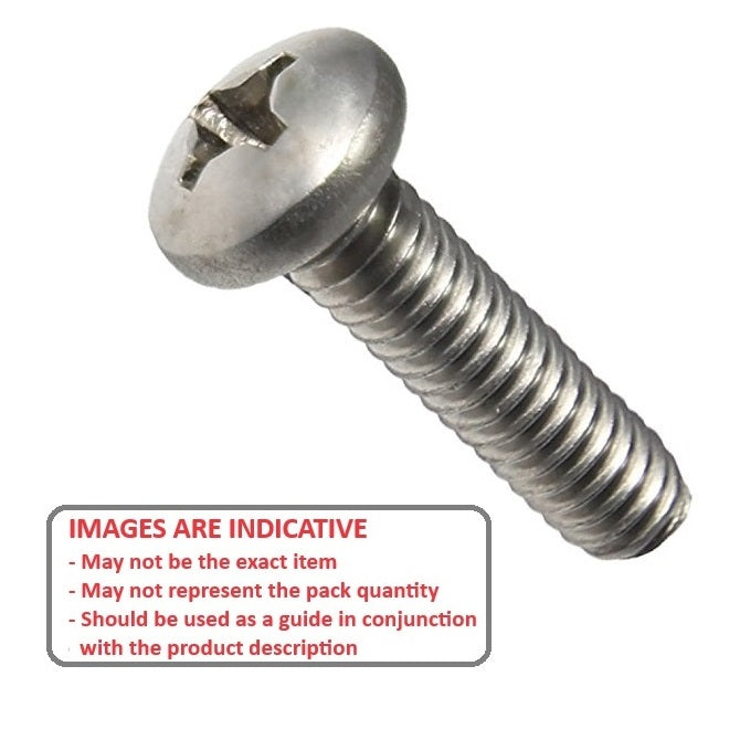 1082132 | SC080M-035-P-PH-S6 (PK-100) --- Pan Head Screws - M8 - 8x1.25mm - 35 mm - 316 Stainless Phillips Screw