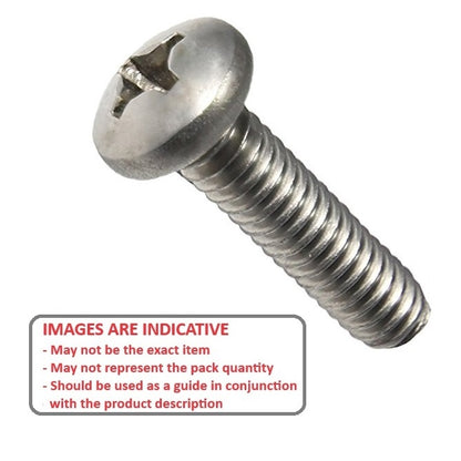 1061957 | SC050M-025-P-PH-S4 (PK-10) --- Pan Head Screws - M5 - 5x0.8mm - 25 mm - 304 Stainless Phillips Screw