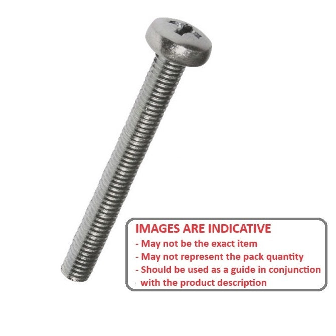 1046183 | SC030M-030-P-PH-S6 (PK-50) --- Pan Head Screws - M3 - 3x0.5mm - 30 mm - 316 Stainless Phillips Screw