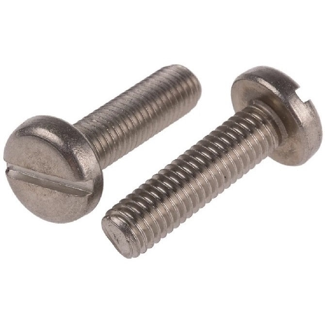 Pan Head Screws - M4 - 4x0.7mm - 25 mm - 303 Stainless Slotted
