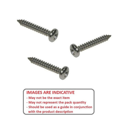 1055752 | SCT0476-025-P-PH-S6 (PK-100) --- Self Tapping Screws - 4.76x25.4 mm - 10 or 3/16 Pan Head - Stainless Steel 316 Similar to A4, 18-10 Screw